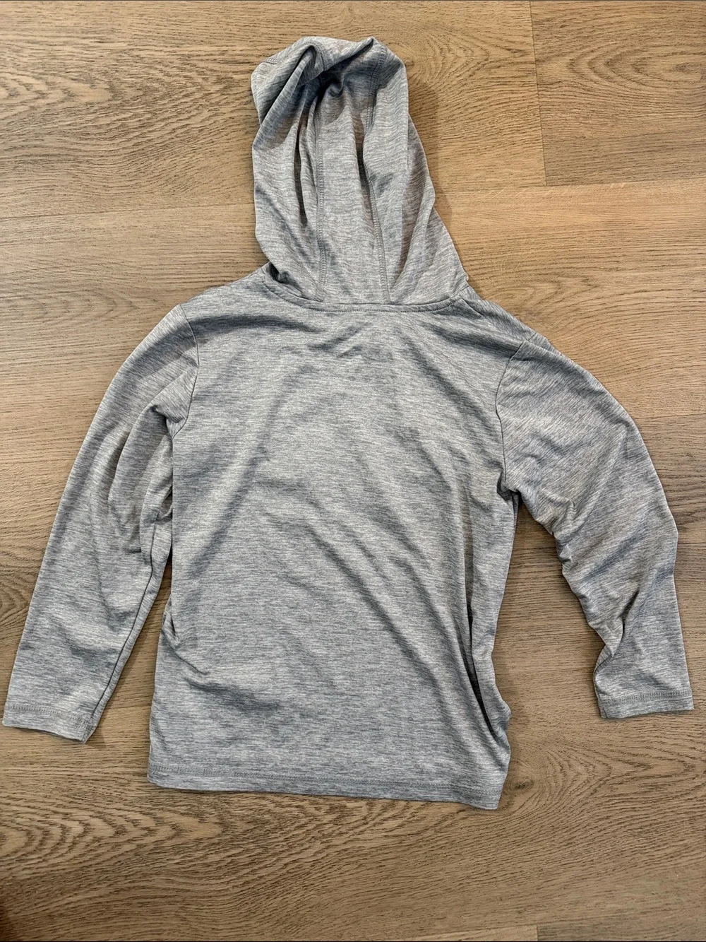 adidas Gray lightweight/dry fit Hoodie with Blue Logo Square Graphic